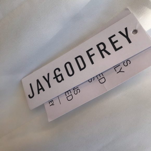 JAYGODFREY White Halter Gown size 0 fits like 2 - Picture 10 of 11